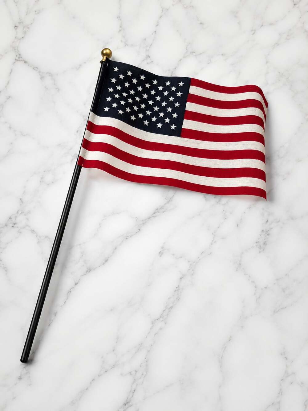 12 Pack Small Handheld American Flag with Black Pole